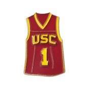 USC Trojans Cardinal Basketball 3D Jersey Pin
